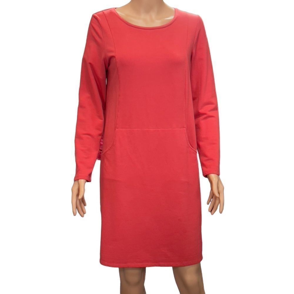 Purejill Jersey Knit Long Sleeve Coral Dress Size SMALL